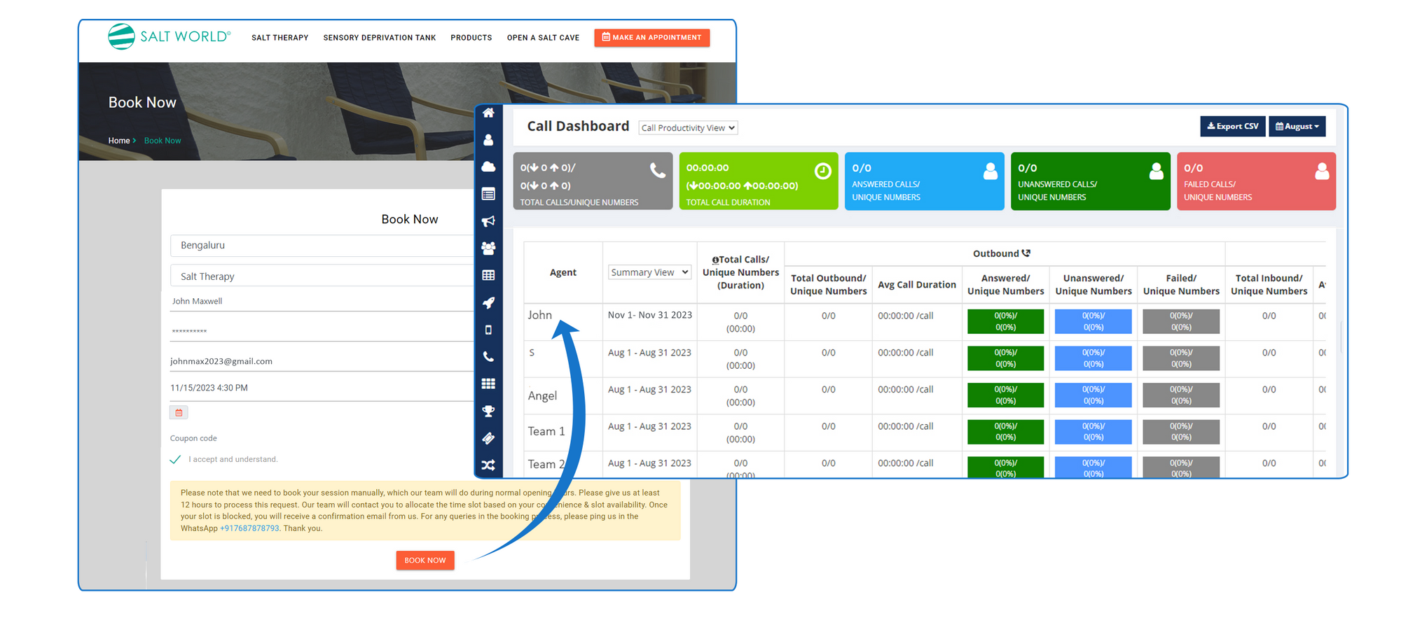 Salt World uses Corefactors call logs and call recording feature to keep track of all customer inquiries and interactions over calls.