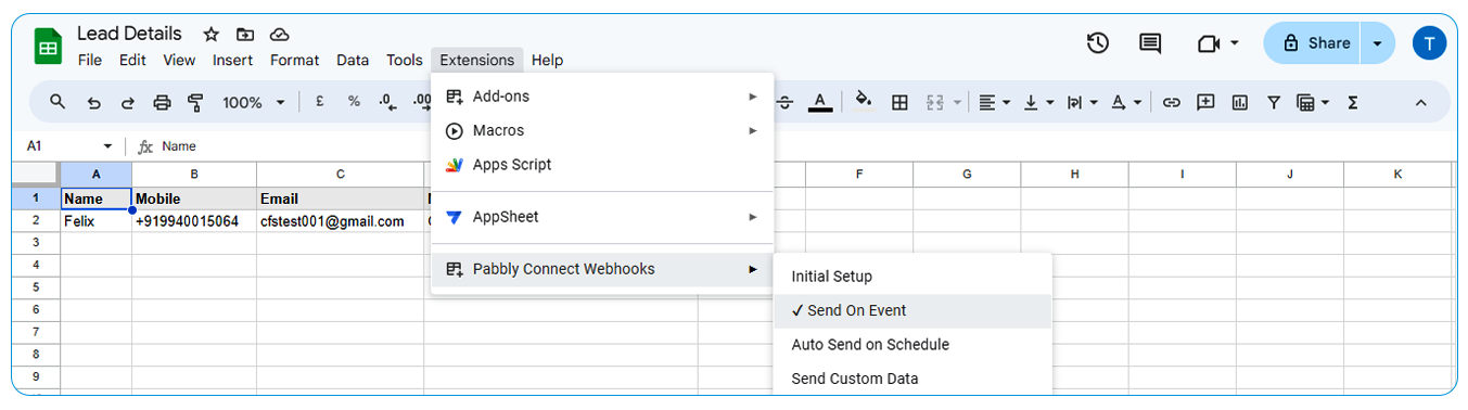 Send Data from Google Sheets to Corefactors Lead Box Using Pabbly Connect: A User Guide