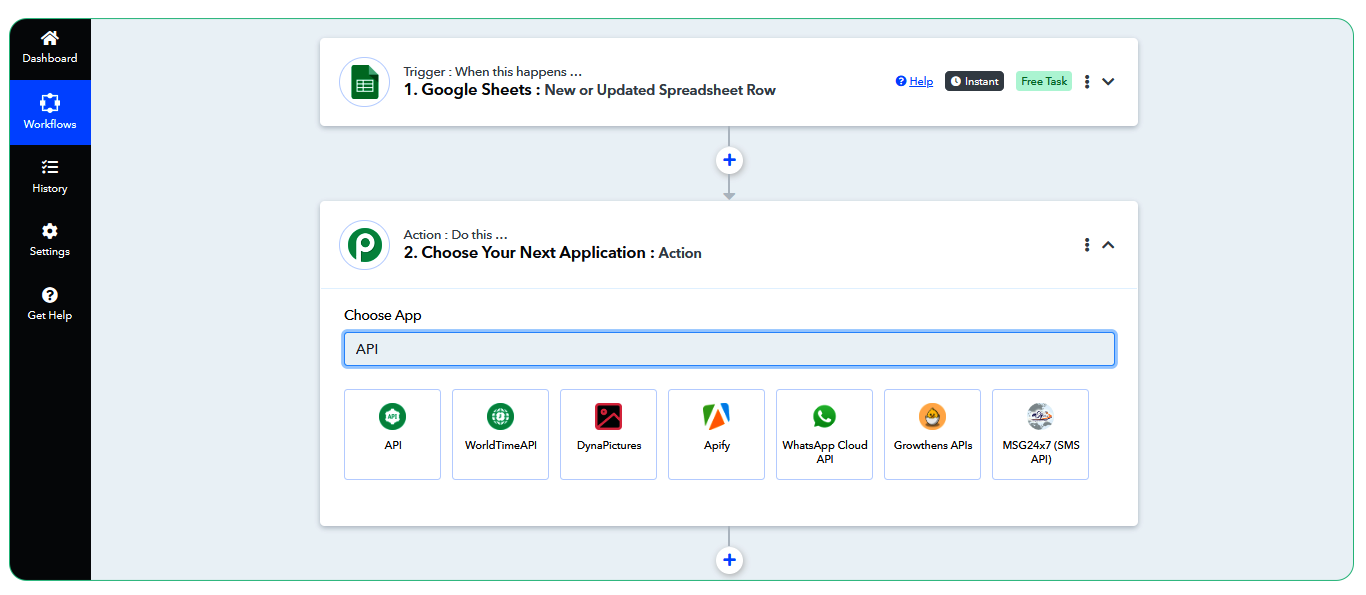 Pabbly Connect Workflow Action