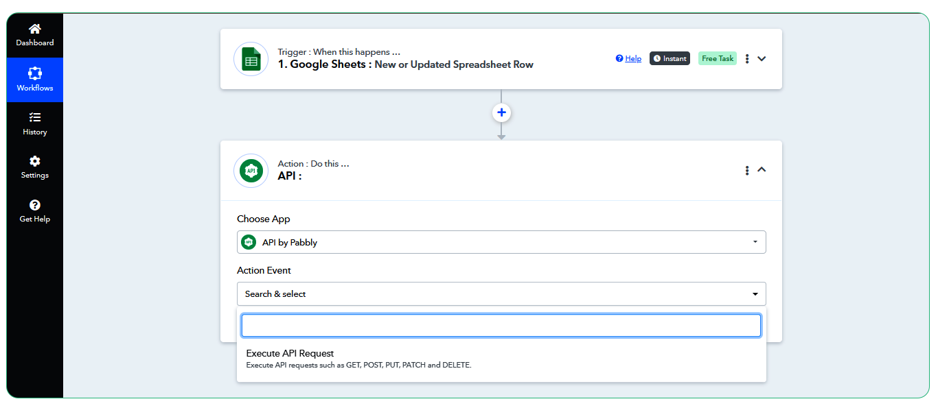 Execute API Request on Pabbly Connect