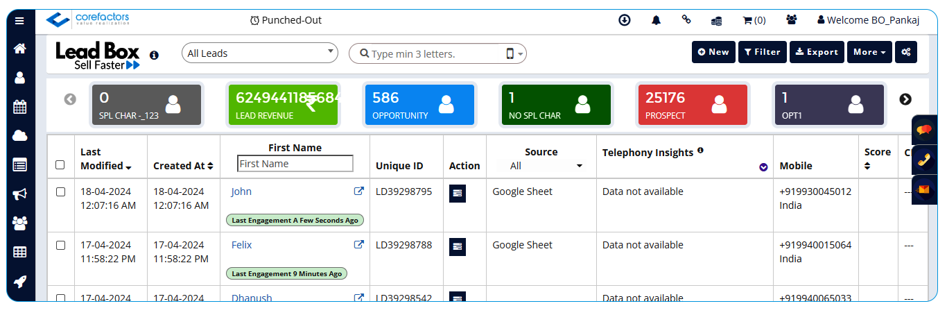 Send Data from Google Sheets to Corefactors Lead Box Using Pabbly Connect: A User Guide