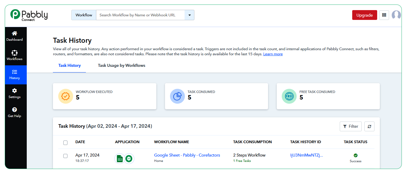 Send Data from Google Sheets to Corefactors Lead Box Using Pabbly Connect: A User Guide