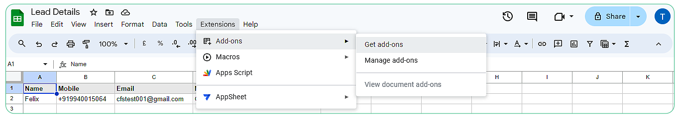 Steps to transfer data from Google sheet to Corefactors Lead Box using Pabbly