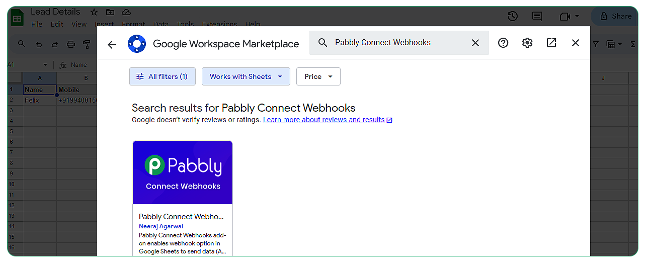 Select and install Pabbly Connect webhooks
