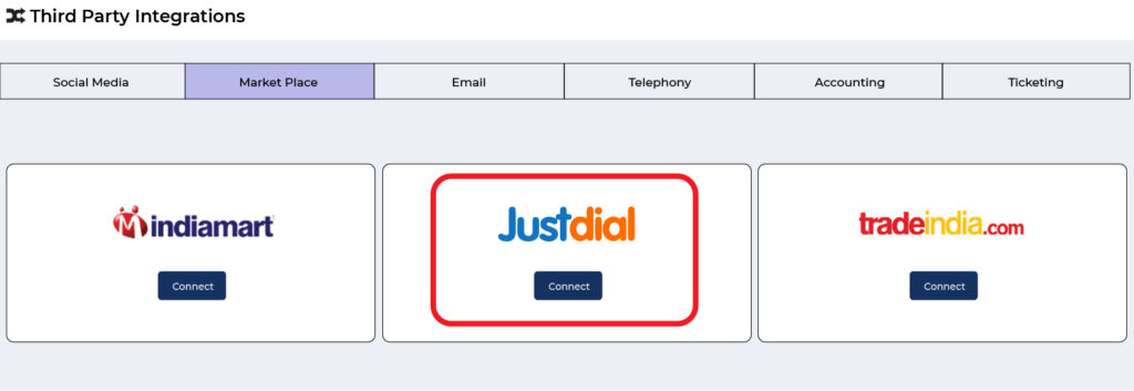 Justdial integration with Teleduce