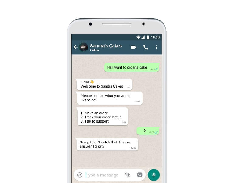automated greeting message in whatsapp business account